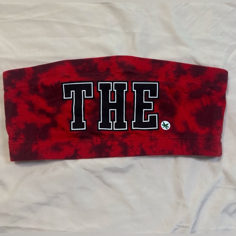 VS Pink THE red bandeau collegiate tube top juniors medium